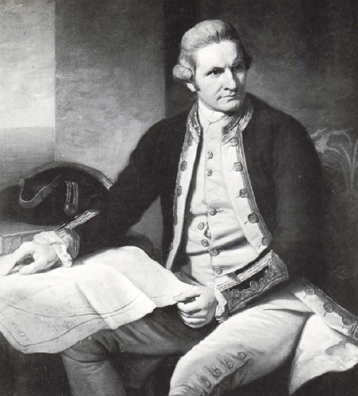 unknow artist This anslaende portrait of captain James Cook,en of 1700- digits djarvaste sjofarare,ar millings of N.Dance